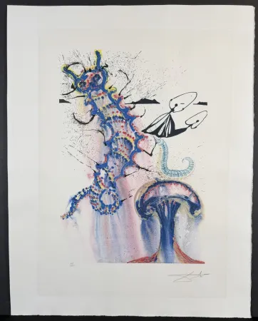 Grabado Dali - Alice in Wonderland Advice from a Caterpillar