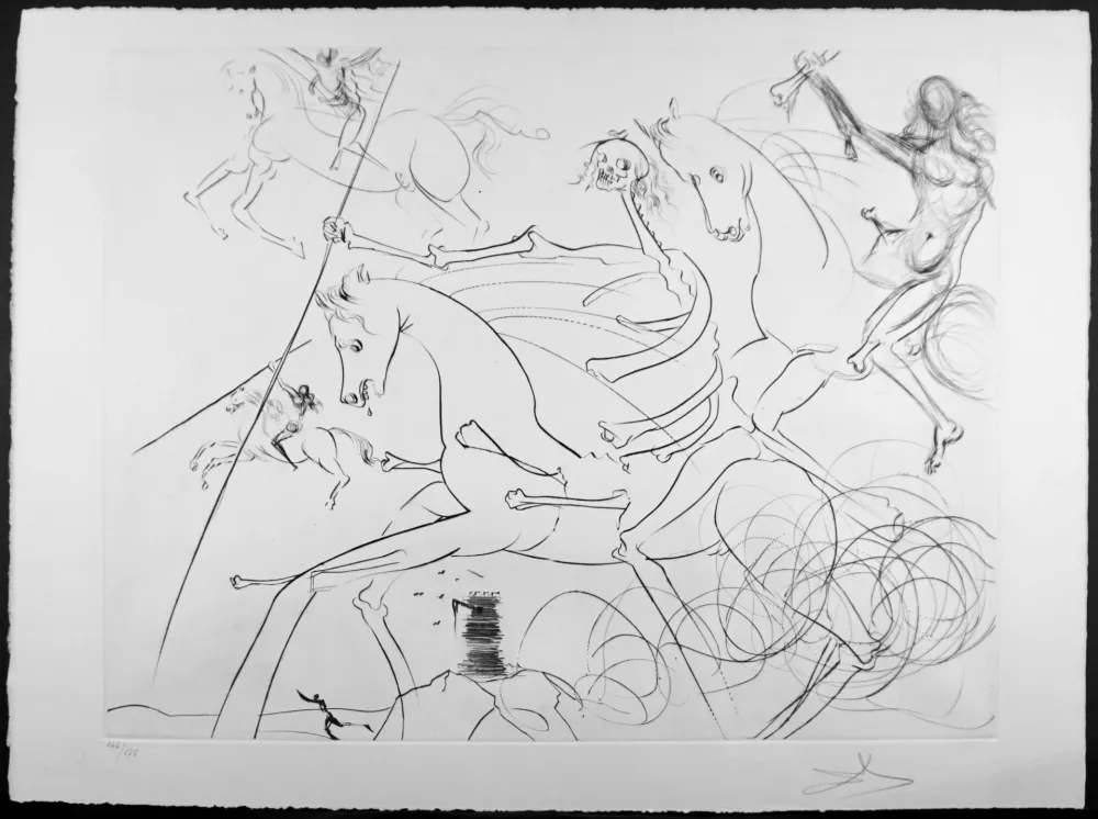 Grabado Dali -  Apocalyptische Reiter (Apocalyptic Rider) 