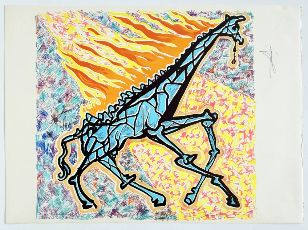 Litografía Dali - Burning Giraffe