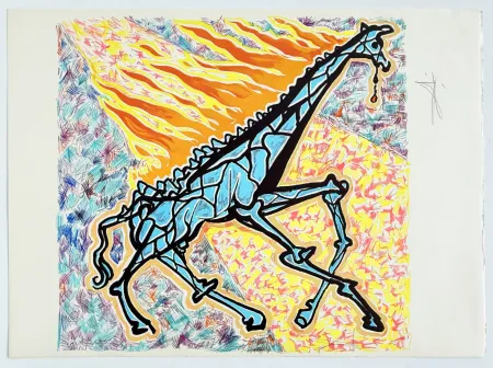 Litografía Dali - Burning Giraffe