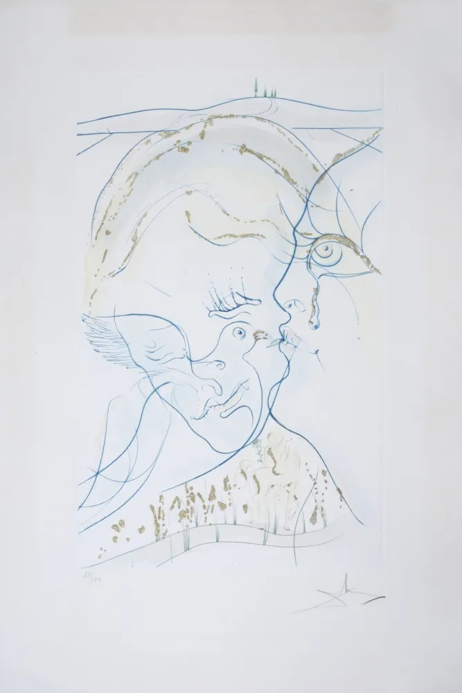 Grabado Dali - Cantique des Cantiques : Les Yeux de colombe de la Mariée, 1971 - Hand-signed