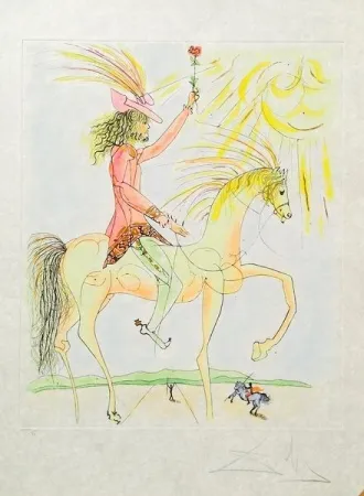 Aguafuerte Dali - Chevalier a la rose