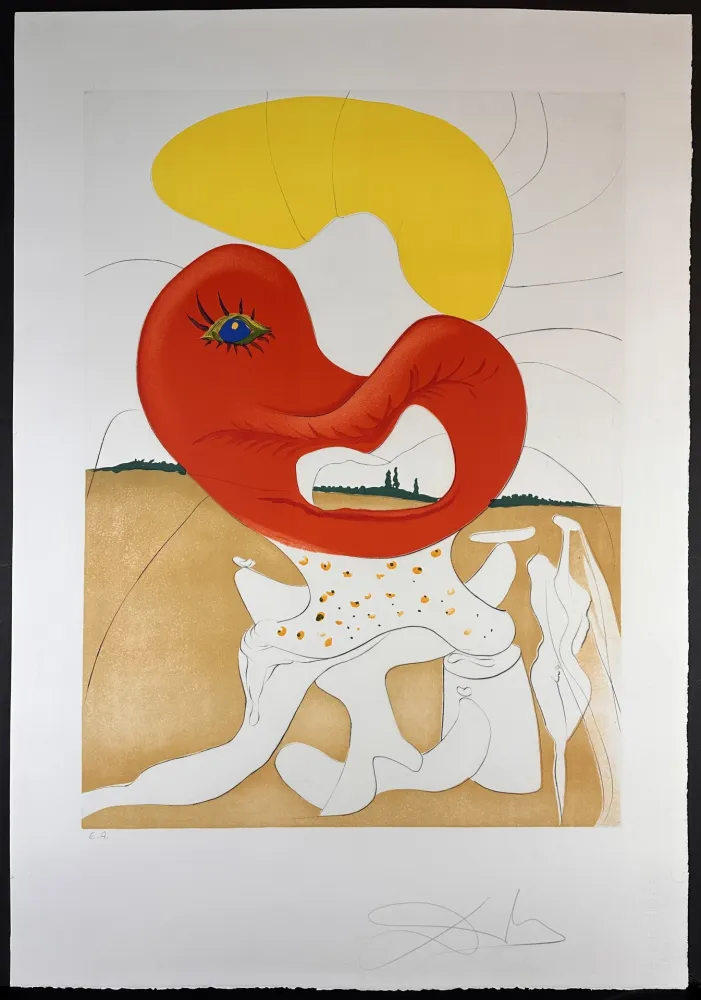 Grabado Dali - Conquest of Cosmos The Blood of The Ying and Yang