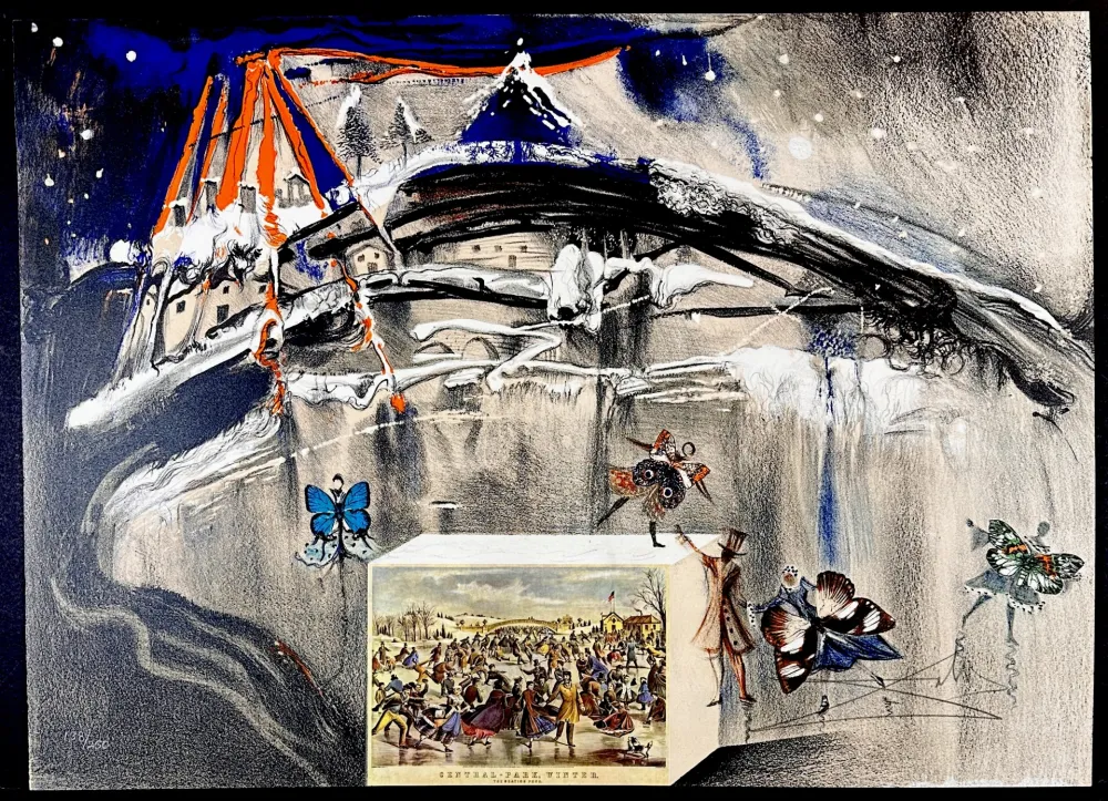 Litografía Dali - Currier & Ives New York Central Park Winter