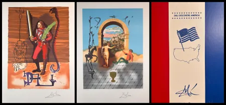 Litografía Dali - Dali Discovers America 2 Piece Suite with Portfolio Case
