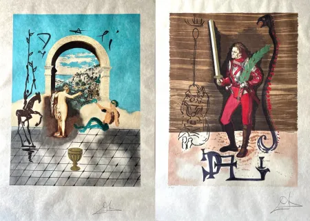 Litografía Dali - Dalí Discovers America, Complete Set of 2