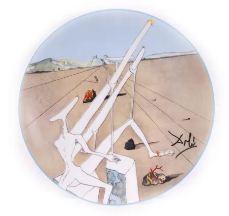 Cerámica Dali - Dali Martien muni d'un double microscope Holo-électrique (La Conquête du Cosmos)