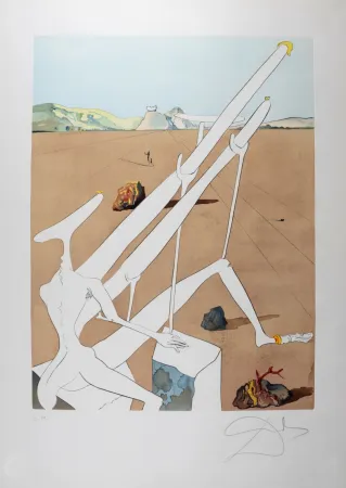 Punta Seca Dali - Dali martien muni d'un double microscope holo-électronique