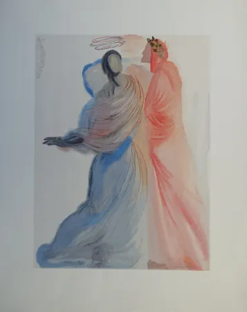 Grabado En Madera Dali - Divine Comédie, Paradis 18, La splendeur de Béatrice