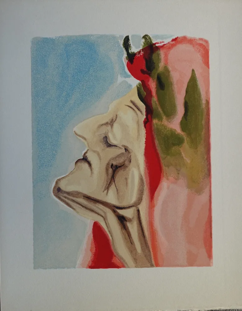 Grabado En Madera Dali - Divine Comédie, Paradis 7, Le doute de Dante