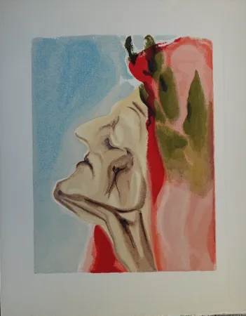 Grabado En Madera Dali - Divine Comédie, Paradis 7, Le doute de Dante