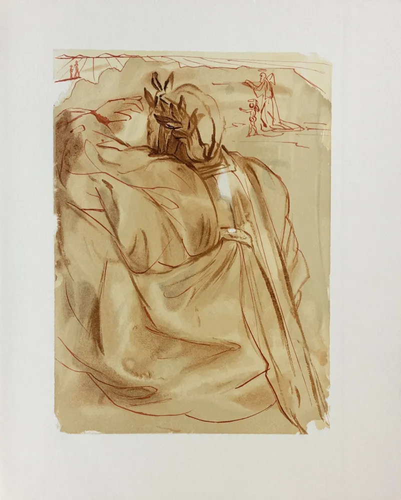 Grabado En Madera Dali - Divine Comédie, Purgatoire 30, L'annonce d'un grand événement