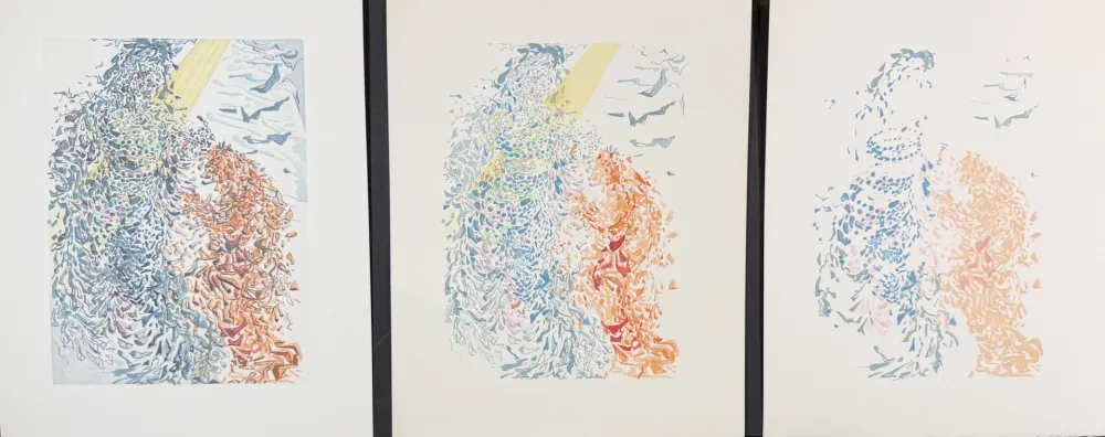 Grabado En Madera Dali - Divine Comedy Heaven Canto 14 Decomposition (3 Pieces)