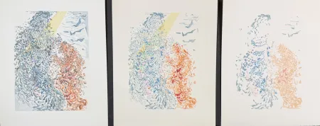Grabado En Madera Dali - Divine Comedy Heaven Canto 14 Decomposition (3 Pieces)