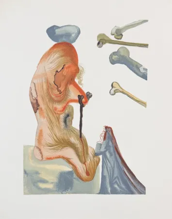 Grabado En Madera Dali - Divine Comedy Hell Canto 20 Decomposition 