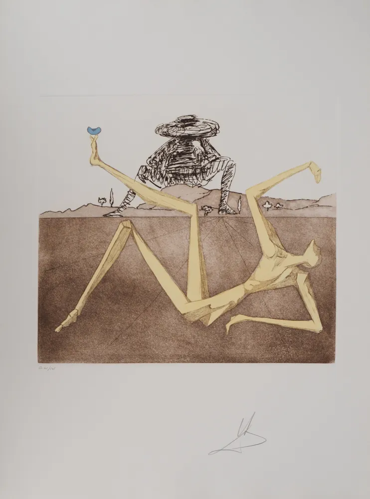 Grabado Dali - Don Quichotte, Le Coeur de la Folie