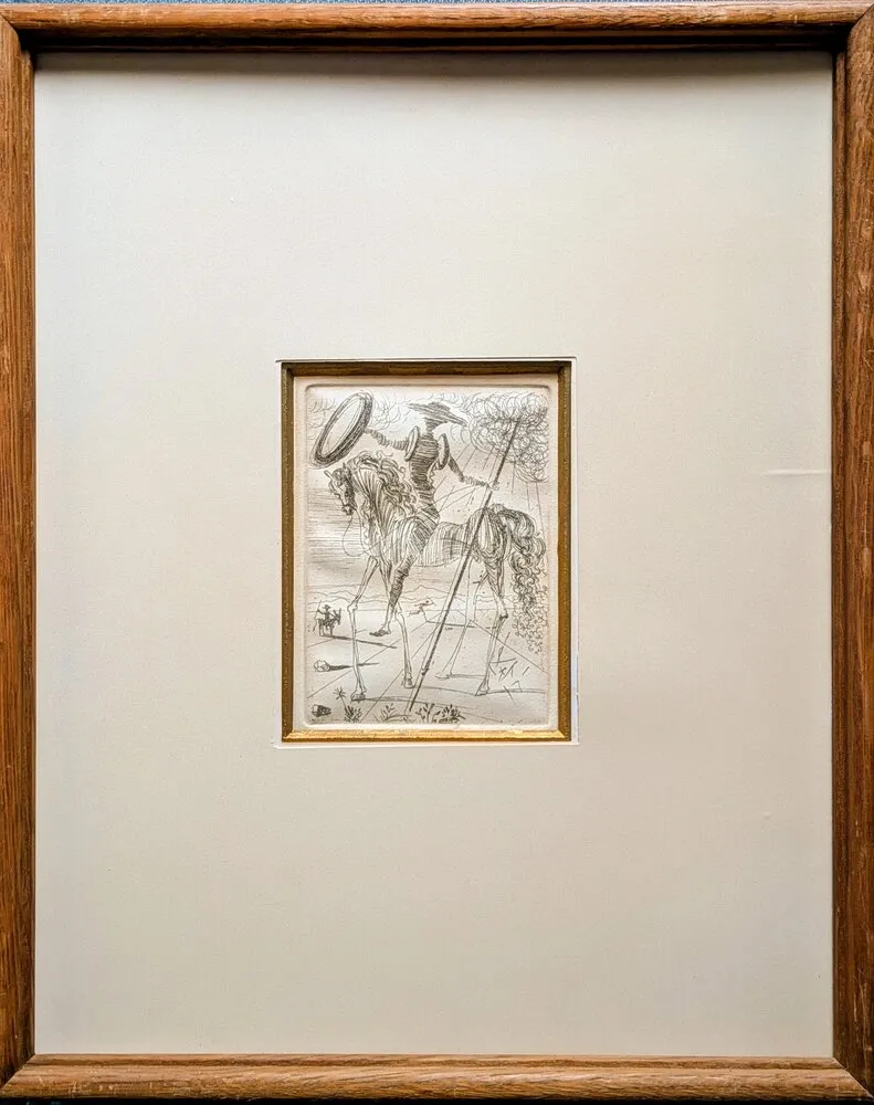 Grabado Dali - Don Quixote and Sancho Panza - Original platesigned engraving, 1964