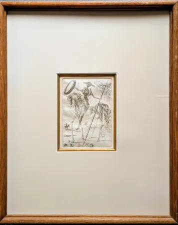 Grabado Dali - Don Quixote and Sancho Panza - Original platesigned engraving, 1964