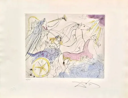 Grabado Dali - Euterpe (Le char de Bacchus) from Les Muses