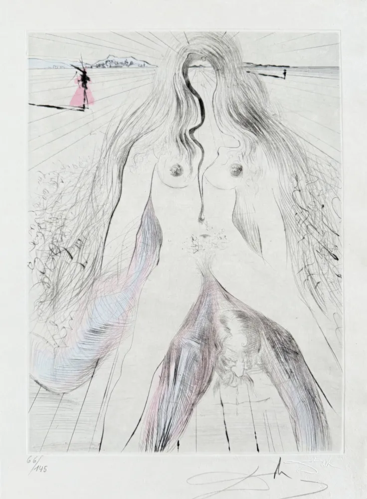 Grabado Dali - Femme à cheval