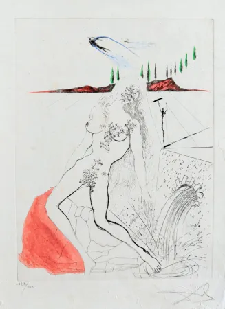 Grabado Dali - Femme à la fontaine
