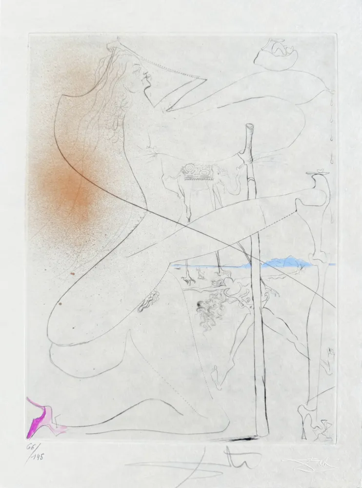 Grabado Dali - Femme à le béquille