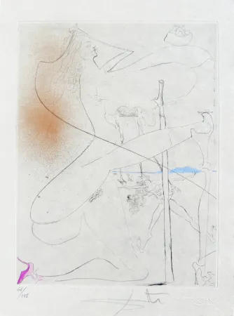 Grabado Dali - Femme à le béquille