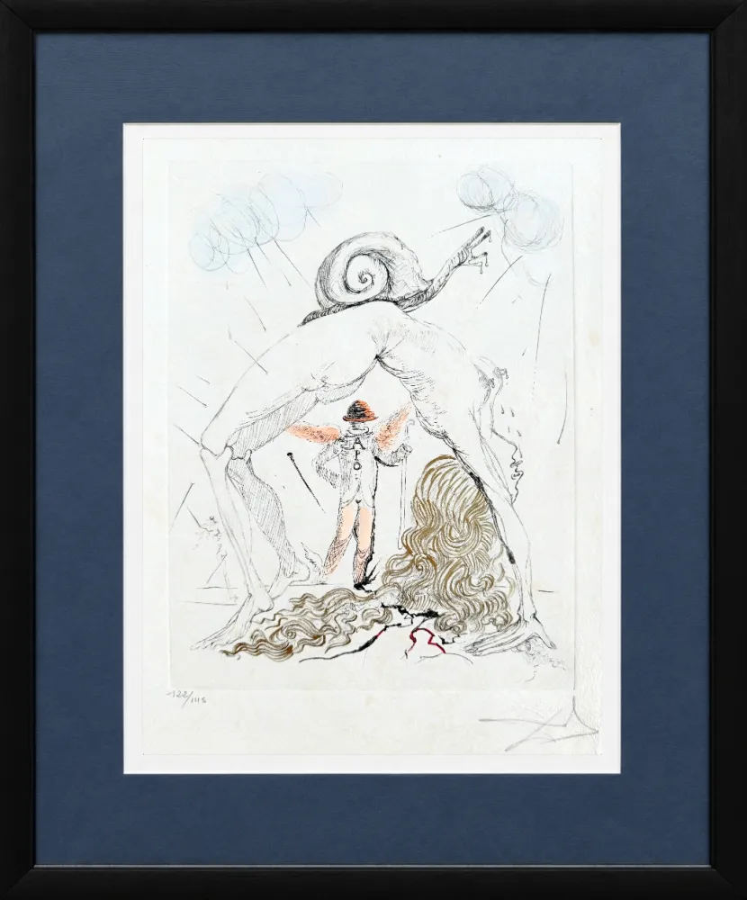 Aguafuerte Dali - Femme à l’escargot (Woman with Snail)