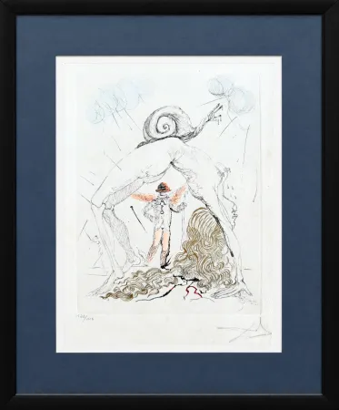 Aguafuerte Dali - Femme à l’escargot (Woman with Snail)
