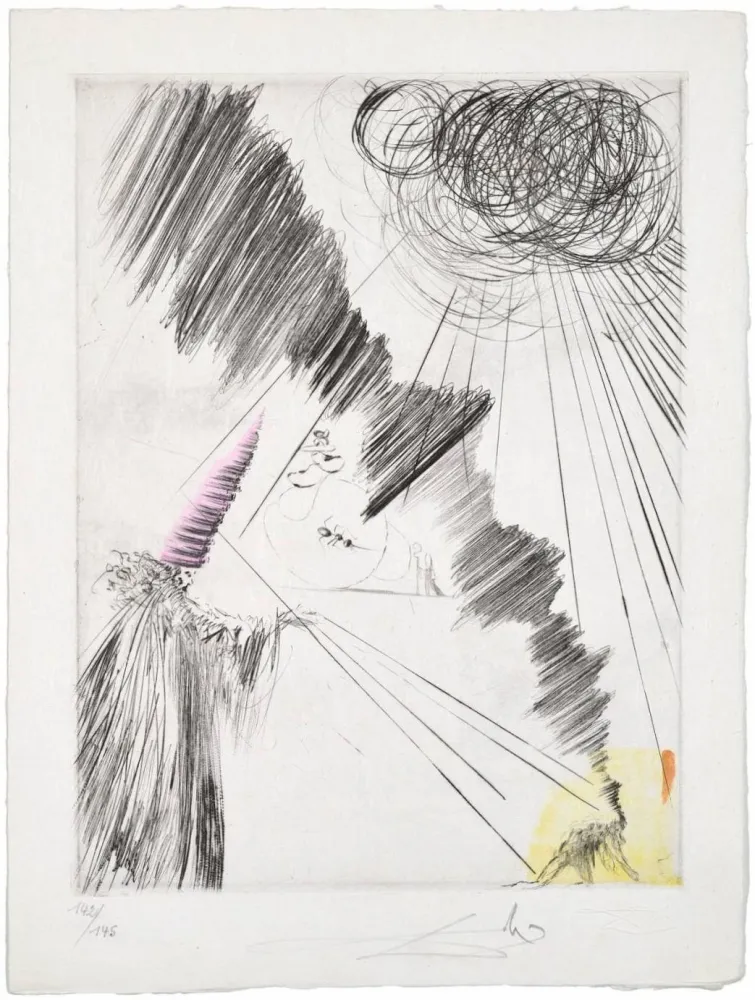 Punta Seca Dali - Femme au clown (Woman with Clown)