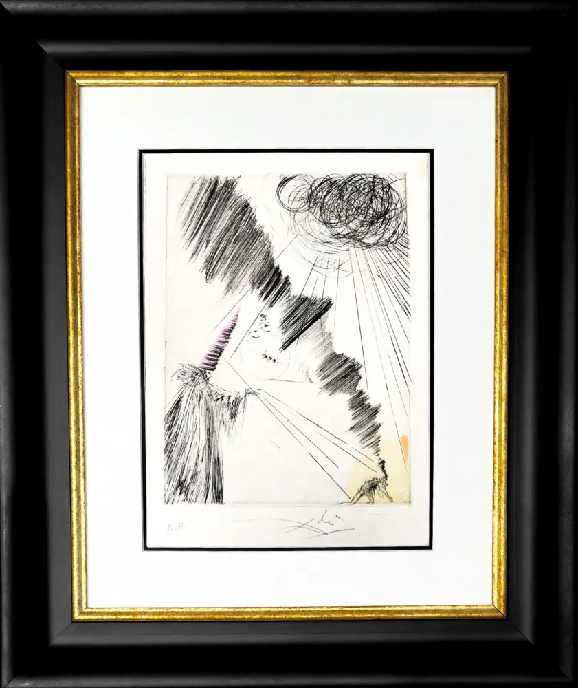 Grabado Dali - Femme au clown (Woman with Clown)