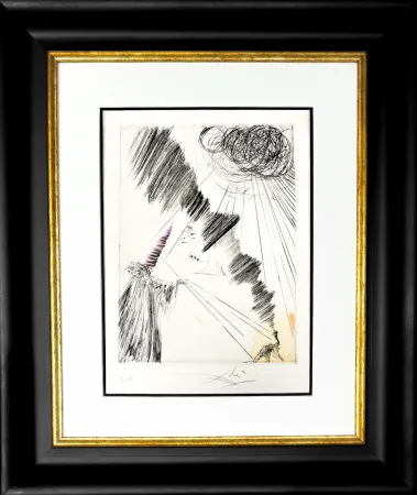 Grabado Dali - Femme au clown (Woman with Clown)