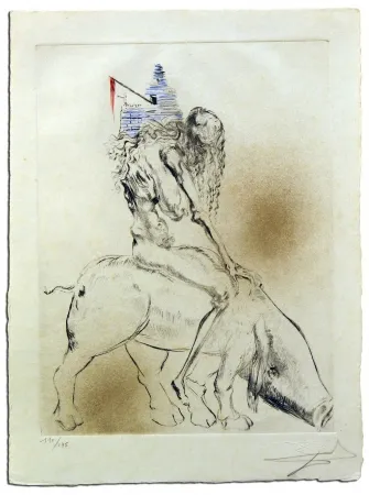 Grabado Dali - Femme Au Cochon, from Faust 