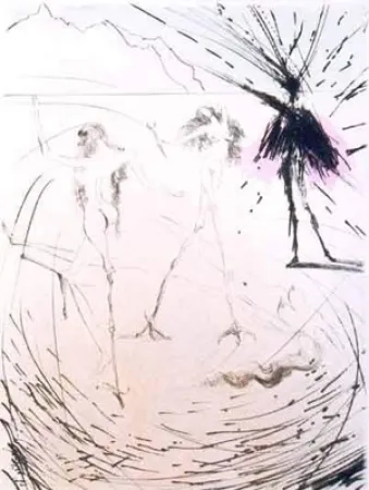 Grabado Dali - Femme Poules