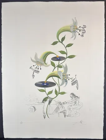 Grabado Dali - Flora Dalinae Lilium Musicum
