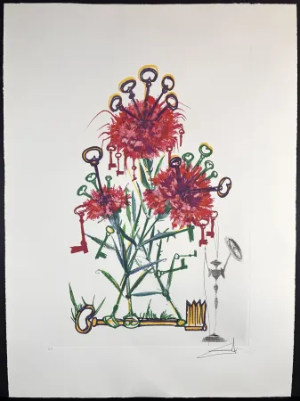 Grabado Dali - Florals Carnation Don Quixote