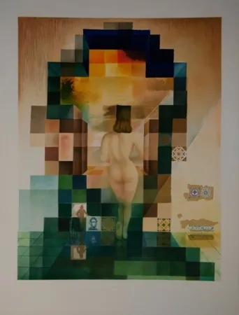 Litografía Dali - Gala regardant la mer Meditèrranèe qui, à vingt mètres, se transforme en portrait d'Abraham Lìncoln