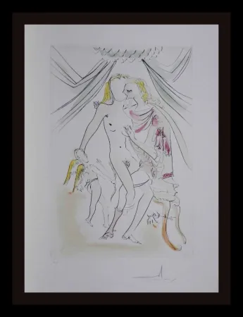 Grabado Dali -  Hommage a Albrecht Durer Venus Mars Cupidon