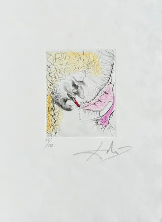 Grabado Dali - Homme baisant la chaussure