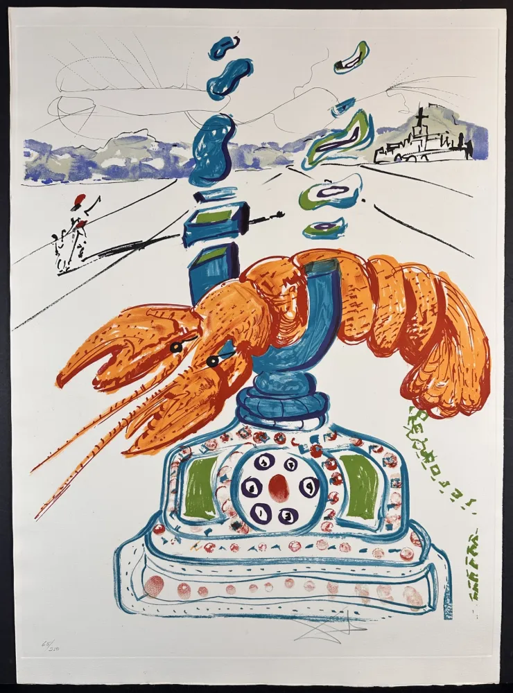 Grabado Dali - Imaginations & Objects of The Future Cybernetic Lobster Telephone