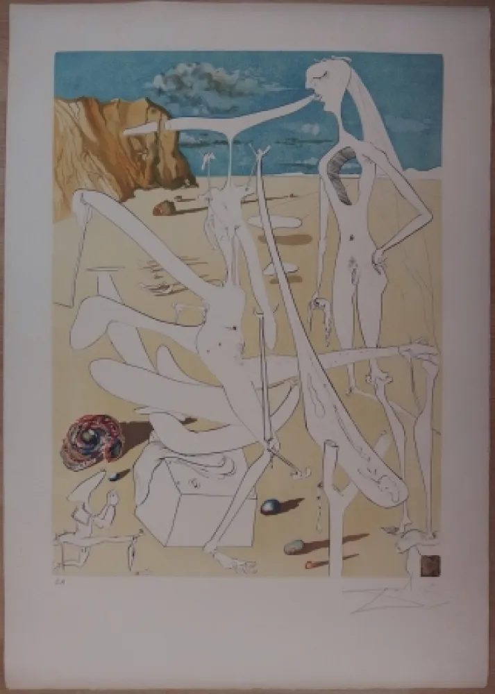 Aguafuerte Dali - Infraterrestres adorés par Dali