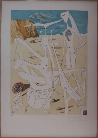 Aguafuerte Dali - Infraterrestres adorés par Dali