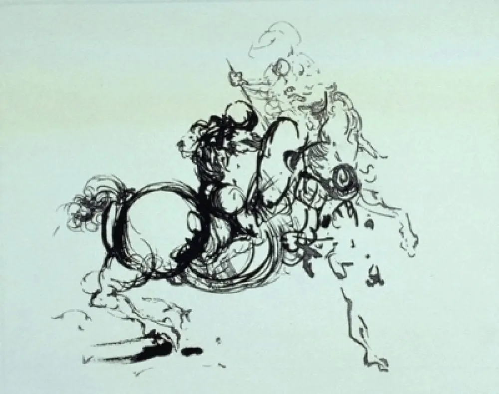 Grabado Dali -  Jinete 1936