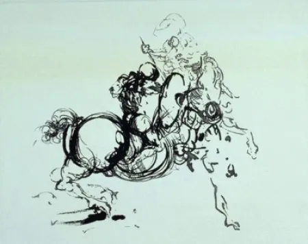 Grabado Dali -  Jinete 1936