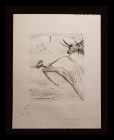 Grabado Dali - La Cogida y la Muerte with Original Drawing