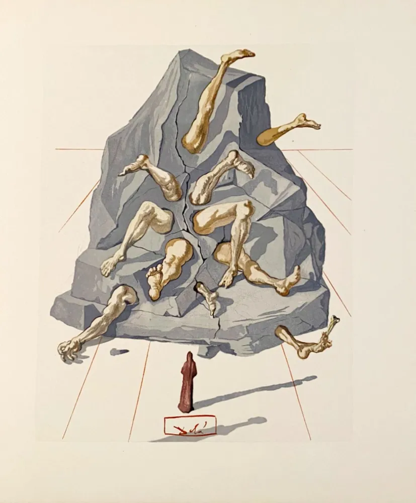 Grabado En Madera Dali - La Divine Comédie - Enfer 19 - Les Simoniaques