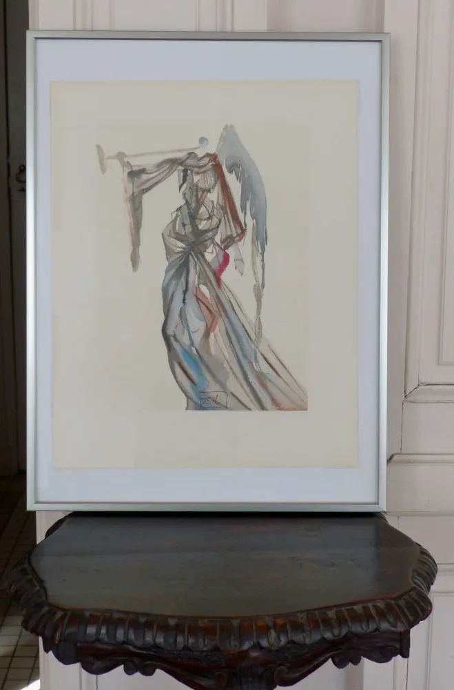 Grabado En Madera Dali - LA DIVINE COMEDIE - L'ange du soleil