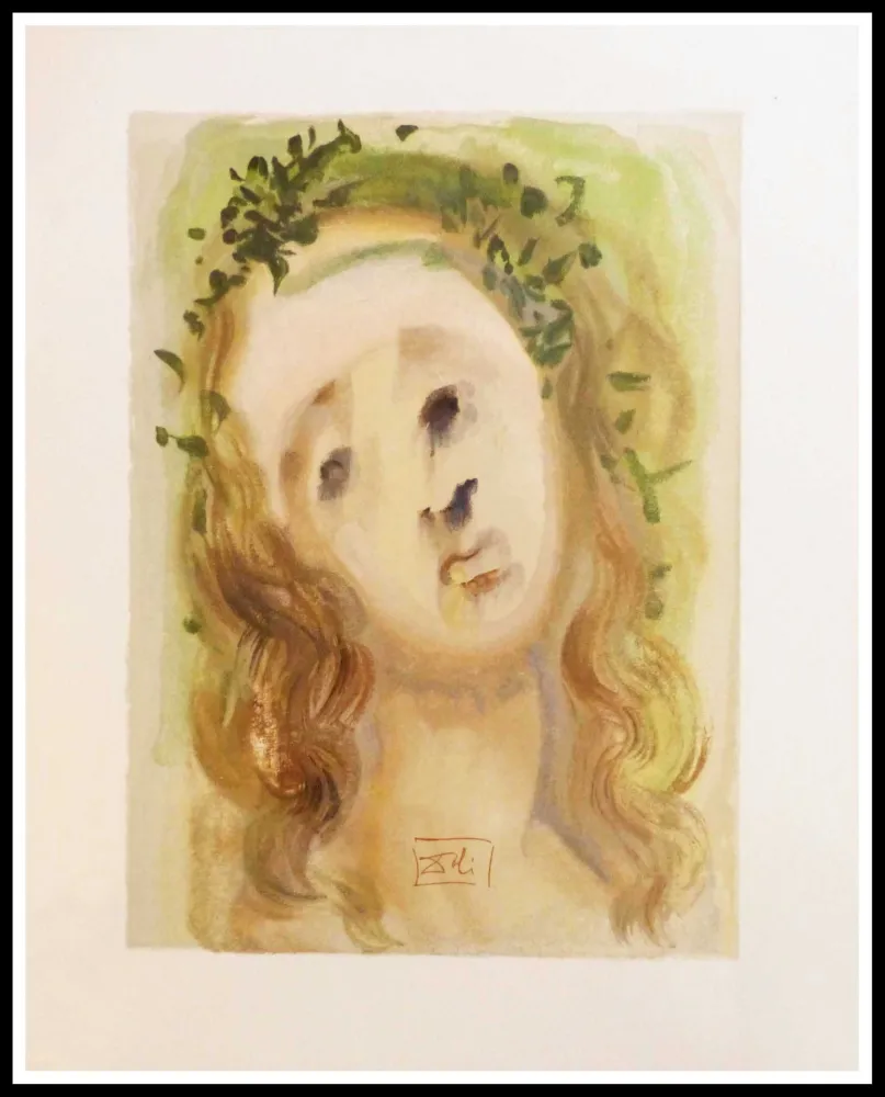 Grabado En Madera Dali - LA DIVINE COMEDIE - Le visage de Virgile