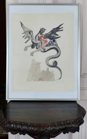 Grabado En Madera Dali - LA DIVINE COMEDIE - Les usuriers