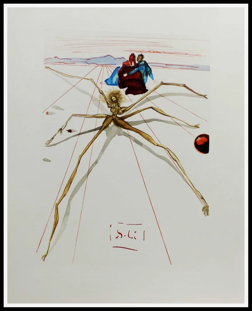 Grabado En Madera Dali - LA DIVINE COMEDIE - Quittant la corniche